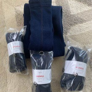 Brand New Hanna Andersson Girls Navy Tights, Size 8 (130cm) - 6 Pairs